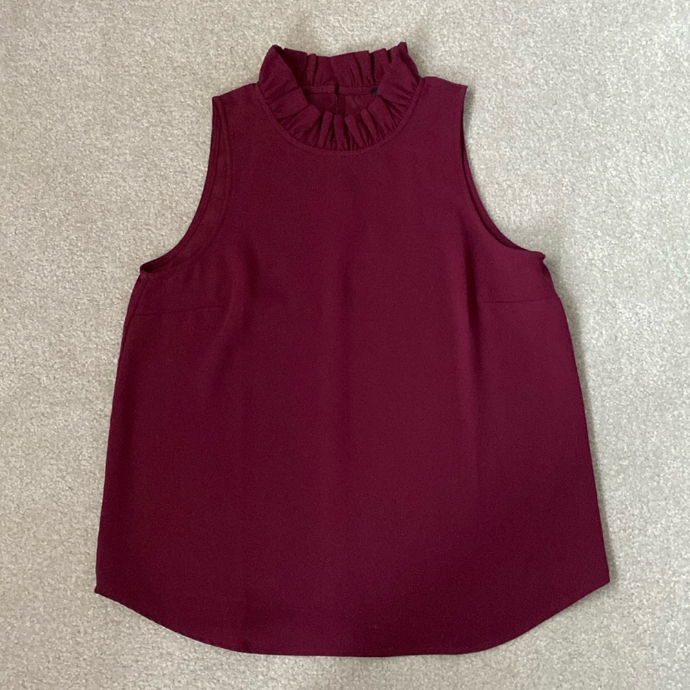 J. Crew ruffle collar sleevelesss tank. Size: Medium. NWT